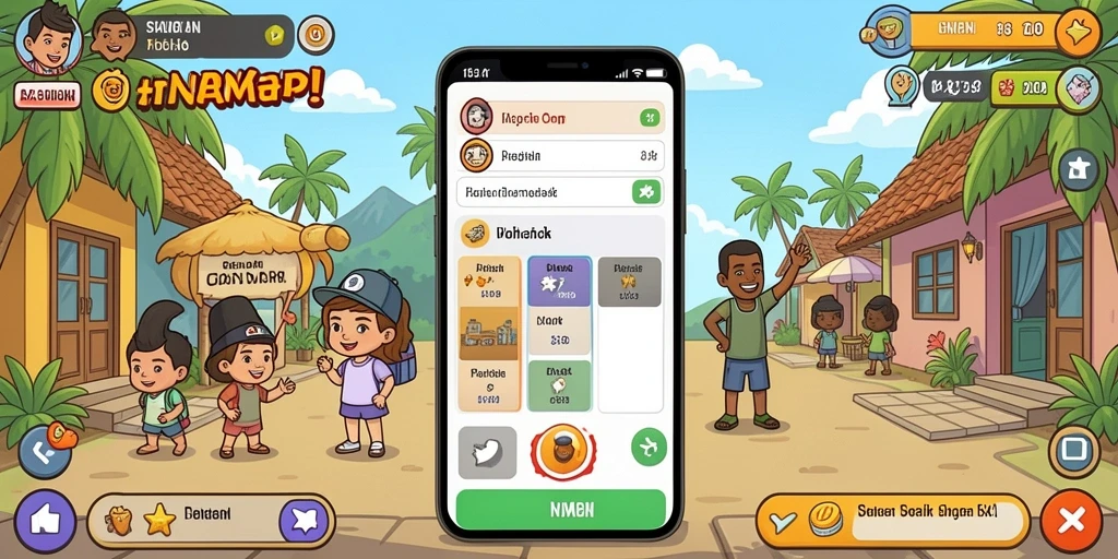 Screenshot memperlihatkan interaksi dengan pemain lain.